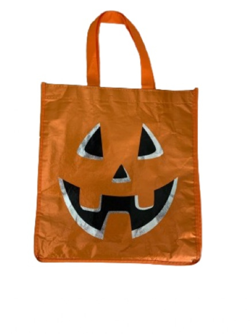Orange Pumpkin Trick-or-Treat Fabric Tote Bag for Kids